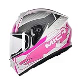 SJAPEX Motorrad Integralhelm Motorrad Crash Modularer Helm mit Sonnenblende DOT ECE Zugelassene Moped Scooter Chopper Cruiser Pilot Rennmütze für Männer Frauen B,L=57~58cm