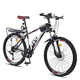 LNX Vollgefedertes Fahrrad für Erwachsene - 24/26-Zoll-Mountainbike aus Kohlenstoffstahl - Unisex - für Schüler- und Jugendfahrräder (Geschwindigkeit 21/24/27/30) Doppelscheibenbremse