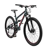 BIKESTAR Fully Aluminium Mountainbike Shimano 21 Gang Schaltung, Scheibenbremse 26 Zoll Reifen | 16 Zoll Rahmen Alu MTB Vollgefedert | Grün