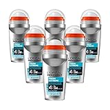 L'Oréal Men Expert Kühlendes Deo für Männer, Intensiver Deoroller gegen Geruchsentwicklung für 48 Stunden, Ultra Cooling Effekt, Fresh Extreme, 6 x 50 ml