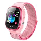 PTHTECHUS Kinder GPS Intelligente Uhr, Smartwatch Telefon mit GPS Tracker SOS Handy Touchscreen Schrittzähler Spiel Kamera Voice Chat Wecker Sportuhr für Jungen Mädchen Student Weihnachten Geschenk