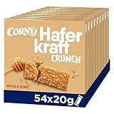 Corny Crunch Hafer & Honig, knackiger Müsliriegel, 9er Pack (9 Schachteln mit je 6 Riegeln)