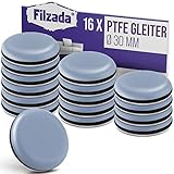 Filzada® 16x Teflongleiter Selbstklebend -Ø 30 mm (rund) - Profi Möbelgleiter/Teppichgleiter PTFE (Teflon)