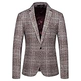 UIFLQXX Herren-Blazer, Bankett, Bräutigam, Hochzeit, Revers, modische Passform, mit Taschen, Schaumstoff-Hausschuhe, rot, XXXL