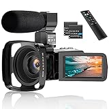 Videokamera Camcorder, 2.7K Vlogging Kamera UHD 36MP IR Nachtsicht YouTube Videokamera 3.0 '' Touchscreen 16X Digital Zoom mit Mikrofon, Vlog Kamera mit 2 Batterien