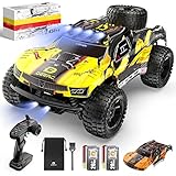 DEERC Ferngesteuerte Auto 1:10 mit Lichtern RC Auto 48km/h 4WD Offroad Hobby Grade Monster Crawler mit 2 Akkus 40 Minuten Laufzeit,2 Autoschalen, für Erwachsene, Kinder (9201E)