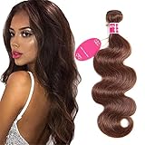 TYPIS Body Weave 3 Stück, unbehandeltes Echthaar, Perücke für Frauen, 20,3-66 cm, 4# Dunkelbraun, unterstützt Dauerwelle oder Haarfarbe (Größe: 25,4 cm) (55,9 cm)