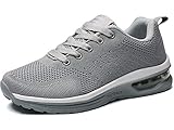 GAXmi Damen Luftkissen Laufschuhe Mesh Atmungsaktiv Running Fitness Turnschuhe rutschfest Stoßfest Outdoors Sportschuhe Grau 39 EU (Etikette 41)