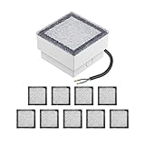 ledscom.de LED Pflasterstein Bodeneinbauleuchte CUS für außen, IP67, eckig, 10 x 10cm, warmweiß, 10 Stk.