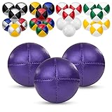 Juggle Dream 3X Pro Thud Jonglierbälle - Set mit 3 professionellen Jonglierbällen mit kostenlosem Online-Lernvideo, perfekt für Anfänger und Experten (Violett)