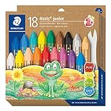 STAEDTLER Wachsmalkreide Noris junior 224, perfekt für kleine Kinderhände, extra bruchsicher, Etui mit 18 Farben, 224 C18