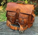 Vintage Couture Laptoptasche für Herren, echtes Leder, handgefertigt