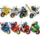 QLAzo Mini Figures Advent Calendar Collection Figure 8 Pieces Set Series Custom Collectible Mini Figure, Compatible with Lego Ninjago Motorcycle Series, Birthday Party Gift