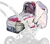 sunnybaby 13195 - Universal Regenverdeck, Regenschutz für Kinderwagen, Babywanne, Soft-Tragetasche | Kontaktfenster f. optimale Luftzirkulation | glasklar | schadstofffrei | Qualität: MADE in GERMANY