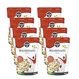 borchers 8x Bio Premium Mandelmehl | 8x 200g | Teilentölt, zum Kochen, Backen und für Süßspeisen | Hoher Proteingehalt | Hoher Ballaststoffgehalt | 1,6 g