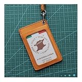 CRODY Einzigartig Ausweishüllen Büroarbeit Echtes Rindsleder Kreditkartenetui Luxus Student Identity Bus Card Neck Retractable Lanyard