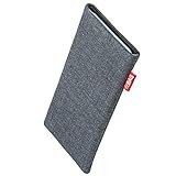 fitBAG Jive Grau Handytasche für Samsung Galaxy S22 Tasche aus Textil-Stoff mit Microfaserinnenfutter | Hülle mit Reinigungsfunktion | Made in Germany