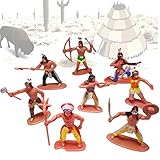 German Trendseller® - 6 x Indianer - Spielzeug Figuren ┃ NEU ┃ Kindergeburtstag ┃ Mitgebsel Mix ┃ Indianer Figuren Mix ┃ 6 Stück