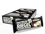 Layenberger High Protein Riegel Schoko-Banane mit viel Eiweiß und wenig Zucker (16 g Eiweiß, nur 0,3 g Zucker), 18er Pack (18 x 35 g)