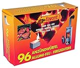 Favorit Anzündwürfel weiß, 96 Stück – Anzünder für Kamin, Grill und Ofen – 1247