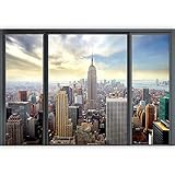 murando - Fototapete XXL 3D Effekt 500x280 cm Vlies Tapeten Wandtapete XXL Moderne Wanddeko Design Wand Dekoration Wohnzimmer Schlafzimmer Büro Flur Stadt Skyline View Architektur d-C-10018-a-a