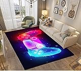 3D Galaxis Star Anime Gamer Muster Kinder Jungen Teppich Schlafzimmer Dekorativ Kinderzimmer Wohnzimmer,Matten Krabbelmatte Modern Weichem Flanell Kinderteppiche Waschbar (schwarz,120x160 cm)