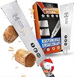 MEISTERSTARK® Japansäge Ryoba Set [2. SÄGEBLATT GRATIS] - Japanische Säge für Heimwerker - Profi Ryoba Säge 250 mm aus SK4 Karbonstahl - Zugsäge Astsäge Fein-Säge Holz Handsäge Holz-Säge mit 2K-Griff