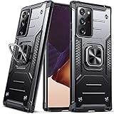 DASFOND Armor Hülle für Samsung Galaxy Note 20 Ultra 5G Case Militär Stoßfest Handyhülle [Upgrade 2.0] 360 Grad Metal Ring Halter Ständer Schutzhülle [für Handyhalterung Auto Magnet], Schwarz