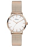 s.Oliver Damen Analog Quarz Armbanduhr mit Edelstahlarmband SO-3272-MQ