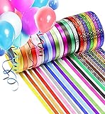 44 Rollen Ringelband Geschenkband Set, 22 Farben Bunten Geschenkbänder Polyband für Geburtstag Hochzeit Luftballons, Glitzer Bastelband zum Weihnachten Geschenkverpackung Basteln Party Deko (5mm)