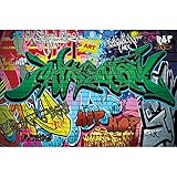 GREAT ART® Fototapete Kinderzimmer | 210 x 140 cm | Street Style | Wandbild Dekoration Graffiti Art Writing Pop Art Schriftzüge Wall Painting Mauer Urban Abstract Comic Wanddeko