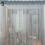 Bluelans® Perlenvorhang, mit 40 Perlen, Fenster-/Türdeko, Raumteiler, Fliegenschutz, mit Quasten, silber, 200cm x 100cm