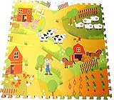 Brigamo Bauernhof Puzzlematte, 9 teilige Schaumstoffmatte, Schadstoff geprüft