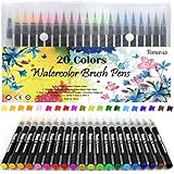 Pinselstift-Set Pinselstiften Aquarellpinsel Brush Pen Set Wassеrtankpinsеl Stifte mit variabler Spitze für Malen Zeichnen Fasermaler Handlettering, Zendoodle, Kalligrafie Mangas 20er Pinselset