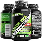 Green Tea Extreme - 180 Kapseln - 1370 mg Grüner Tee Extrakt pro Tagesdosis - 95% Polyphenole & 45% EGCG & Piperin - Laborgeprüfter Grüntee - Hochdosiert - Vegan - German Elite Nutrition