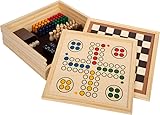 small foot Spielesammlung 7 Klassiker aus Holz, Gesellschaftsspiele für die ganze Familie, für Kinder ab 6 Jahren, 12322