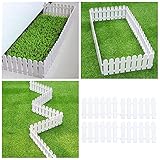 Kunststoffzaun Weiss, Weißer Gartenzaun ​4PCS Dekorative Garten Zaun Rand, für Garten/Weihnachtsbaum, Hochzeit(200 x 30 cm)