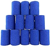 Inksafe Blau Selbsthaftende kohäsive Bandagen, Haftbandage 7,5 cm x 4,5 m, Box mit 12 Stück