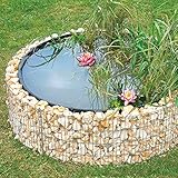 bellissa Gabionen Hochteich - 95577 - Teich für den Garten, inkl. Teichfolie und Trennvlies - Durchmesser 146/126 cm, Höhe 40 cm