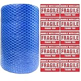 Luftpolsterfolien Rollen Verpackungsmaterial für schützende Arten von Produkten Versandfolie Polsterfolie für Umzug Verpackungsrollen Bubble Wrap Roll 300mmx15m