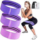 Haquno Fitnessband Widerstandsbänder [3er Set] Loop Band Resistance Hip Band 3 Widerstandsstufen für Hüften,Gesäß und Ganzkörpertraining Booty Band