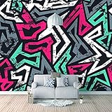 Kreatives Geometrisches Gekritzel Wandkunst Aufkleber Wandbild, Selbstklebende 3D Wandbilder, Umweltfreundliche Fleckenresistente Schlafzimmer Luxustapete Home Decor Wandmalerei - Abnehm 200 x 150 cm