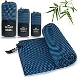 Outdoro Reisehandtuch mit Bambus Kohle Ultra-leicht & saugfähig - komfortabler als Mikrofaser-Handtücher - ideales Sport-Handtuch, Badetuch, Strand-Handtuch, Sauna Towel für Reise & Fitness