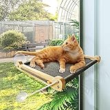 Katzen Fensterbett,Katzen Fensterliege bis 18 KG Belastbar,Katzen Hängematte,Wandliege Katzen,Katzenplattform,Katzenregal zum Schlafen,Spielen,Klettern und Entspannen