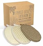 Stephanie Franck Beauty Badeset - drei Peeling Handschuhe aus Luffa, Sisal und Hanf