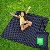 ISOPHO Picknickdecke Extra große wasserdichte Campingdecke mit Umhängetasche Bequeme sanddichte Picknickdecke 200*140cm Packbare Picknickdecke für Camping Wandern Gras Reisen