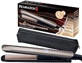 Remington Glätteisen Profi [Hitzeschutzsensor um Haarschäden zu verringern] Keratin Protect (hochwertige Keratin-Keramikbeschichtung mit Mandelöl) Digitales Display, 160-230°C, Haarglätter S8593