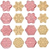 8 Stück Weihnachten Ausstecher, Schneeflocke Keksausstecher Backset zum, 3D Fondant Ausstechformen, Keksausstecher Plastik für Kinder, Snowflake Cookie Cutter für Backen Weihnachtsfeier