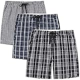 MoFiz Schlafshorts Jungen Baumwolle Kurz Pyjamahose Schlafanzug Karierte Hose Loungewear Nachtwäsche 3 Stücke-02 L (158-170)