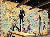 Tapeten 3D Anime ONE PIECE Comic Restaurant Restaurant Studio Farbe fototapeten vlies wanddekoration wohnzimmer schlafzimmer -416x254cm(WxH)